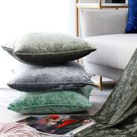 Monad 100% Polyester 45x45 Crushed Velvet Pillow Cushion Covers with Piping Fabrics Home Sofa Decorative