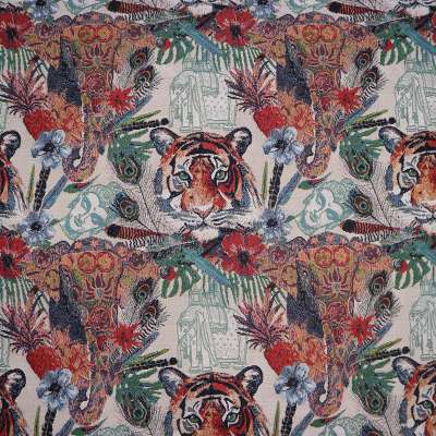 Sofa set curtain suit tiger designer polyester cotton jacquard fabric textile