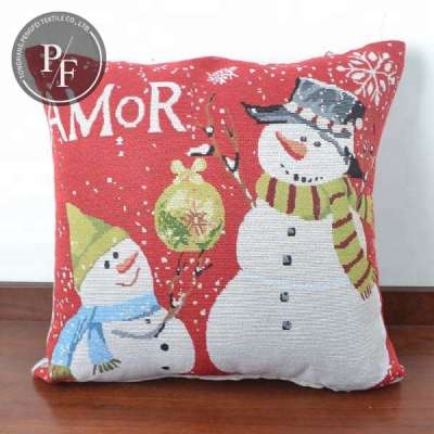 New Product Cheap Wholesale Custom Red Christmas snowman Throw Pillow