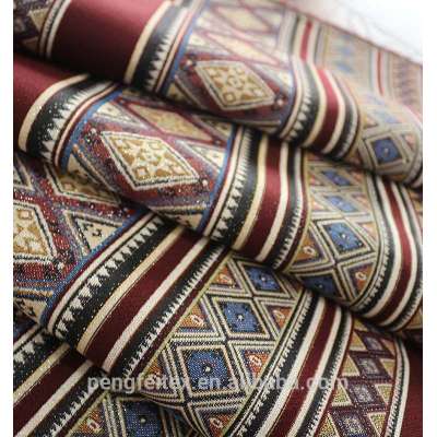 factory direct sale stripe textile wool/ polyester jacquard fabric for carpet