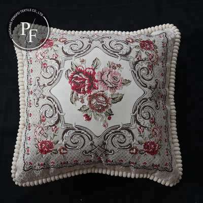 Wholesale custom design 100% polyester European style flower cushion cover